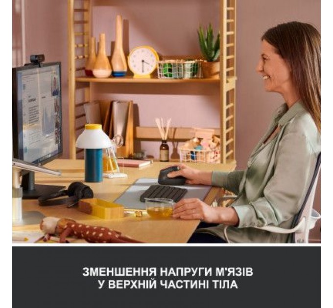 Logitech Мишка Logitech Lift Vertical Ergonomic Wireless/Bluetooth Graphite (910-006473)