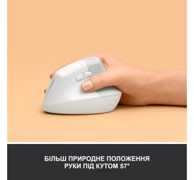Logitech Мишка Logitech Lift Vertical Ergonomic Wireless/Bluetooth White (910-006475)