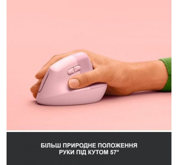 Logitech Мишка Logitech Lift Vertical Ergonomic Wireless/Bluetooth Rose (910-006478)