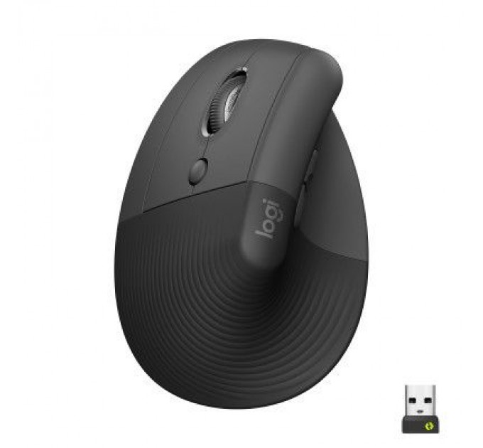 Logitech Мишка Logitech Lift Left Vertical Ergonomic Wireless/Bluetooth Graphite (910-006474)