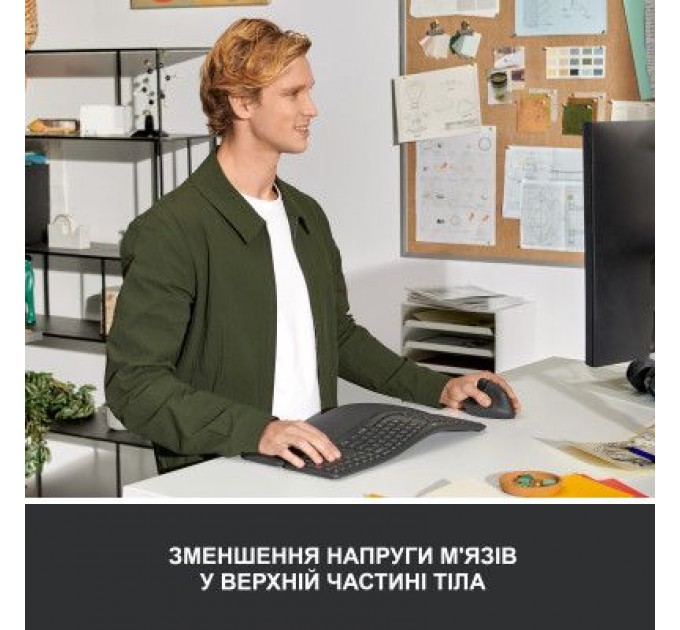 Logitech Мишка Logitech Lift Left Vertical Ergonomic Wireless/Bluetooth Graphite (910-006474)