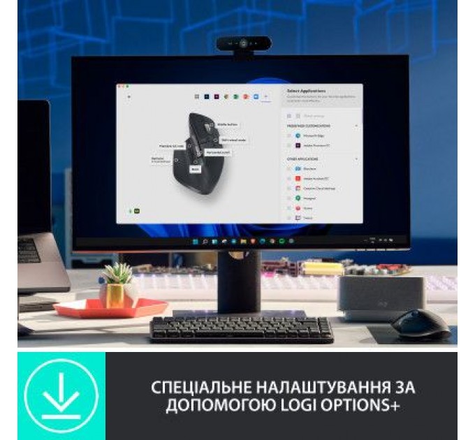 Logitech Мишка Logitech MX Master 3S Performance Wireless Mouse Bluetooth Graphite (910-006559)