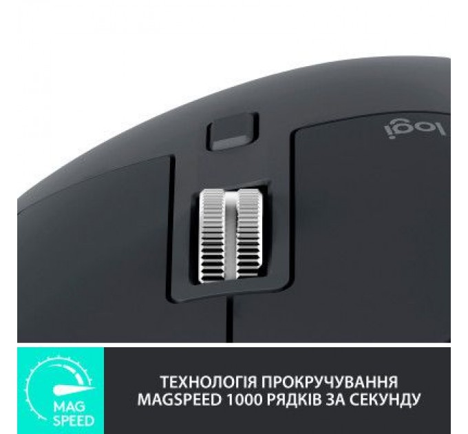 Logitech Мишка Logitech MX Master 3S Performance Wireless Mouse Bluetooth Graphite (910-006559)