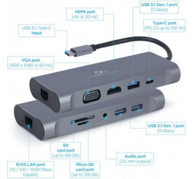 Cablexpert Концентратор Cablexpert USB-C 7-in-1 (A-CM-COMBO7-01)