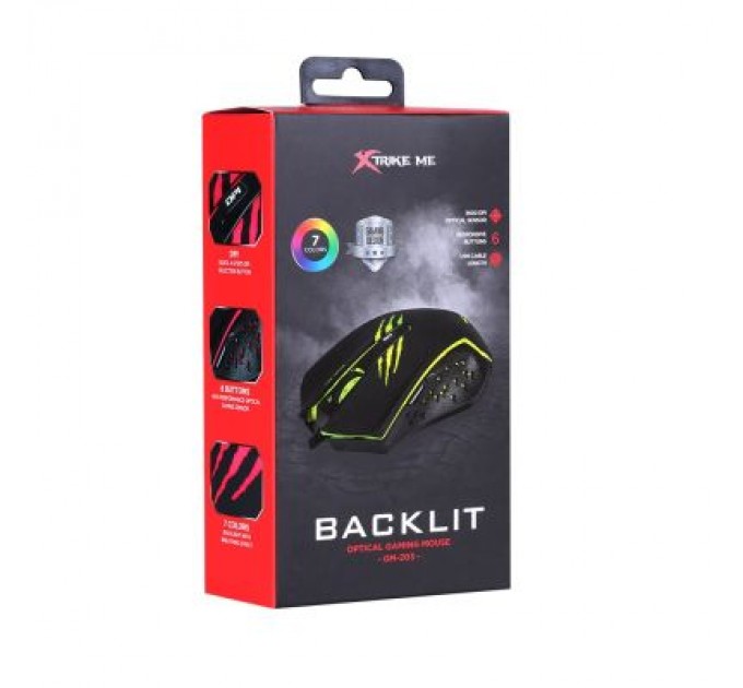 Xtrike ME Мишка Xtrike ME GM-203 Сolors-LED USB Black (GM-203)