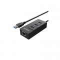 Orico Концентратор Orico USB 3.0 3 port + RJ45 (HR01-U3-V1-BK-BP) (CA912742)