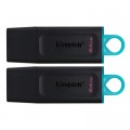 Kingston USB флеш накопичувач Kingston 2x64GB DT Exodia Black+Blue USB 3.2 (DTX/64GB-2P)