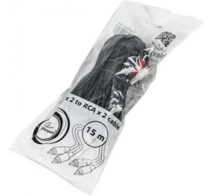 Cablexpert Кабель мультимедійний 2RCA to 2RCA 15.0m Cablexpert (CCA-2R2R-15M)