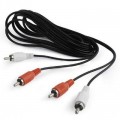 Cablexpert Кабель мультимедійний 2RCA to 2RCA 5.0m Cablexpert (CCA-2R2R-5M)