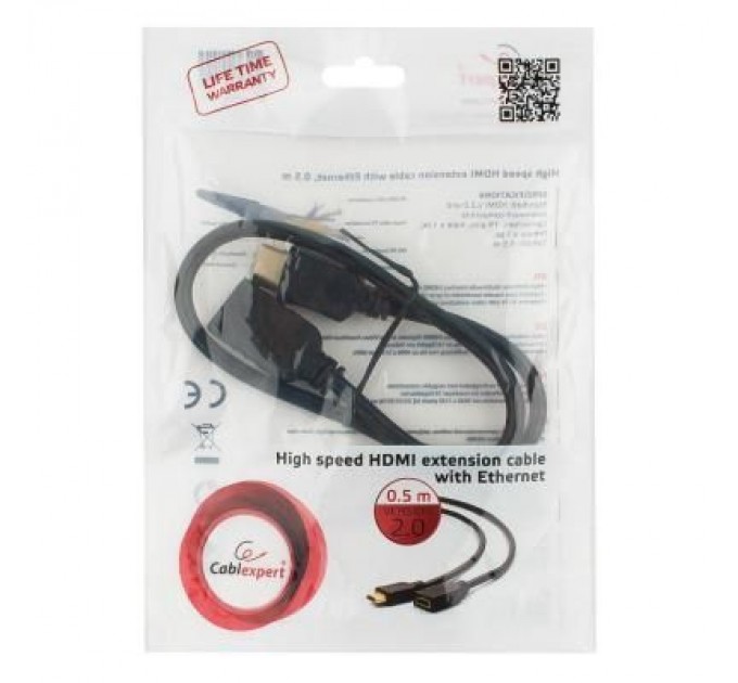 Cablexpert Кабель мультимедійний HDMI male to female 0.5m Cablexpert (CC-HDMI4X-0.5M)