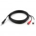 Vinga Кабель мультимедійний Jack 3.5mm M to 2xRCA 3 m Vinga (VCPDCJ35MRCA23BK)