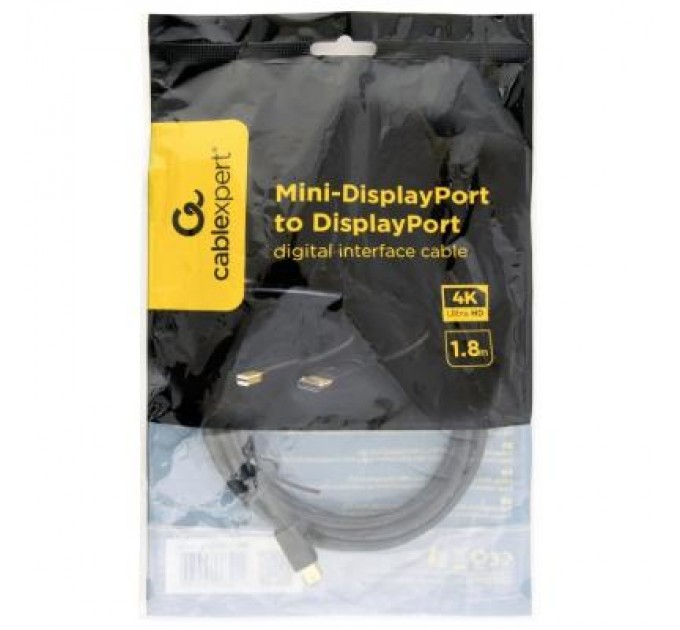 Cablexpert Кабель мультимедійний miniDisplayPort to DisplayPort 1.8m Cablexpert (CCP-mDP2-6)