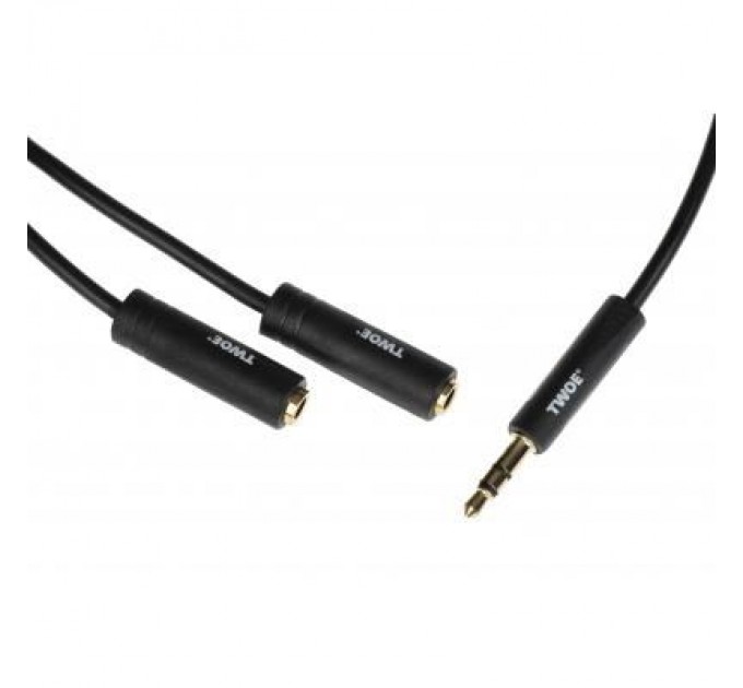 2E Кабель мультимедійний 3.5 мм jack(M) x 2(F), black, 0.15m 2E (2E-W9697)