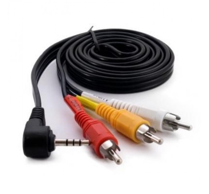 Extradigital Кабель мультимедійний Jack 3.5mm male to 3RCA 90° Extradigital (KBV1732)