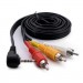 Extradigital Кабель мультимедійний Jack 3.5mm male to 3RCA 90° Extradigital (KBV1732)