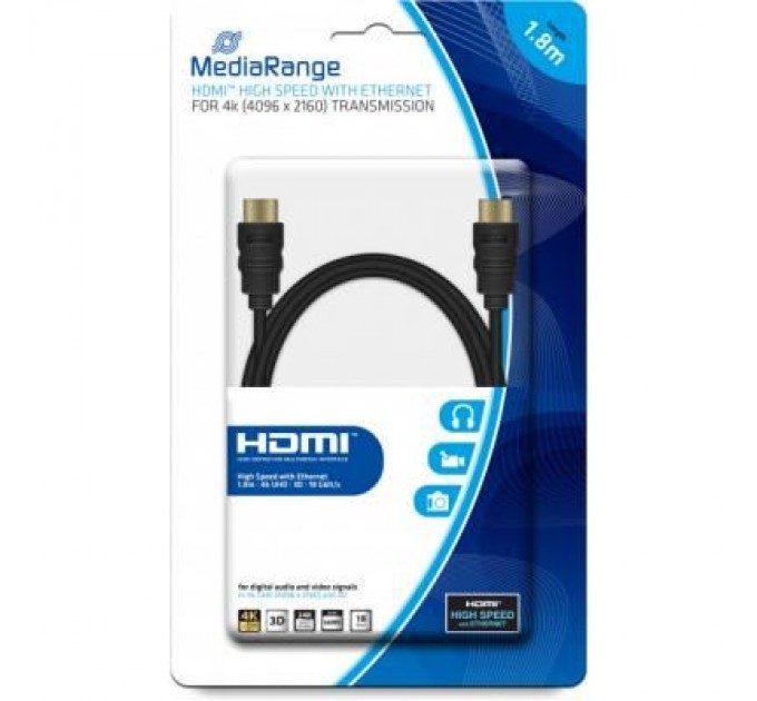 Mediarange Кабель мультимедійний HDMI to HDMI 1.8m V2.0 Mediarange (MRCS156)