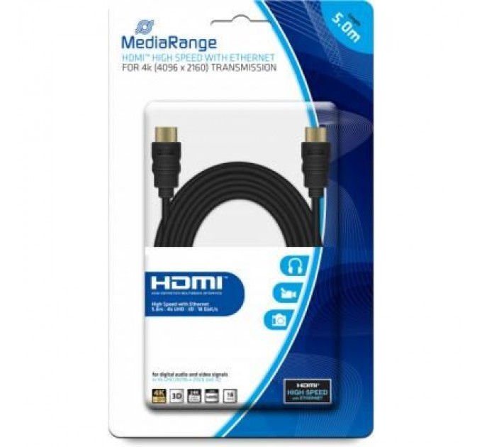 Mediarange Кабель мультимедійний HDMI to HDMI 5.0m V2.0 Mediarange (MRCS158)