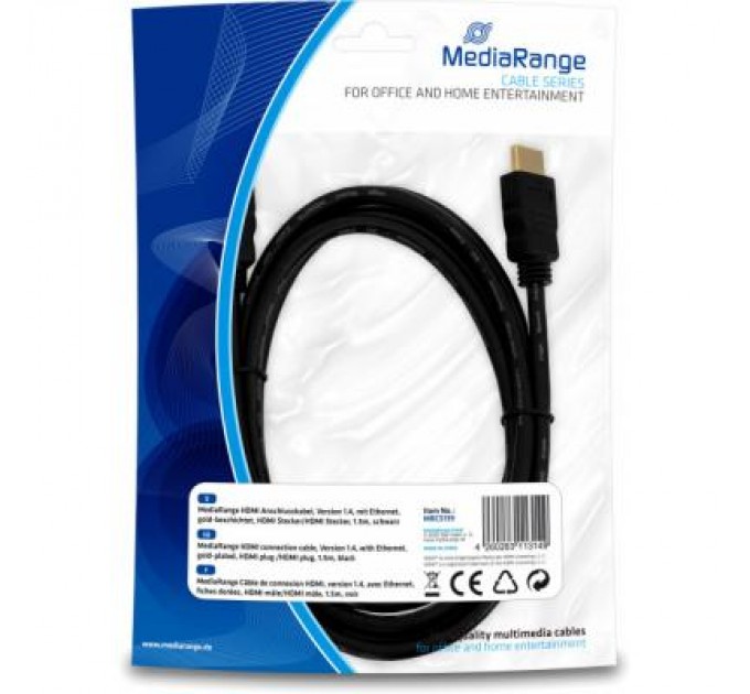 Mediarange Кабель мультимедійний HDMI to HDMI 1.5m Mediarange (MRCS139)