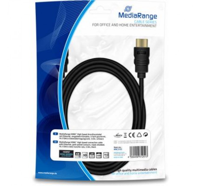 Mediarange Кабель мультимедійний HDMI to HDMI 3.0m Mediarange (MRCS155)