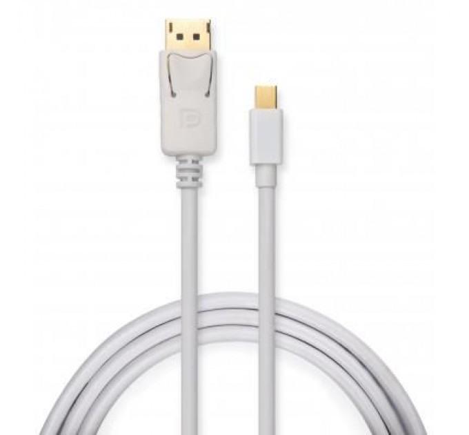 Vinga Кабель мультимедійний Mini Display Port to Display Port 1.8m 4K white Vinga (VCPMDPDP1.8WH)