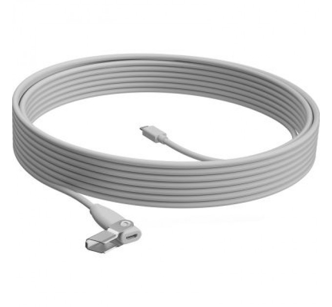 Logitech Кабель мультимедійний Logitech Rally Mic Pod Extension Cable Off White USB WW 10M (952-000047)