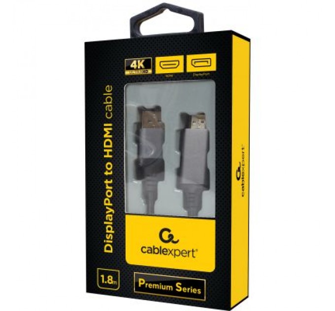 Cablexpert Кабель мультимедійний DisplayPort to HDMI 1.8m 4K 60Hz Cablexpert (CC-DP-HDMI-4K-6)