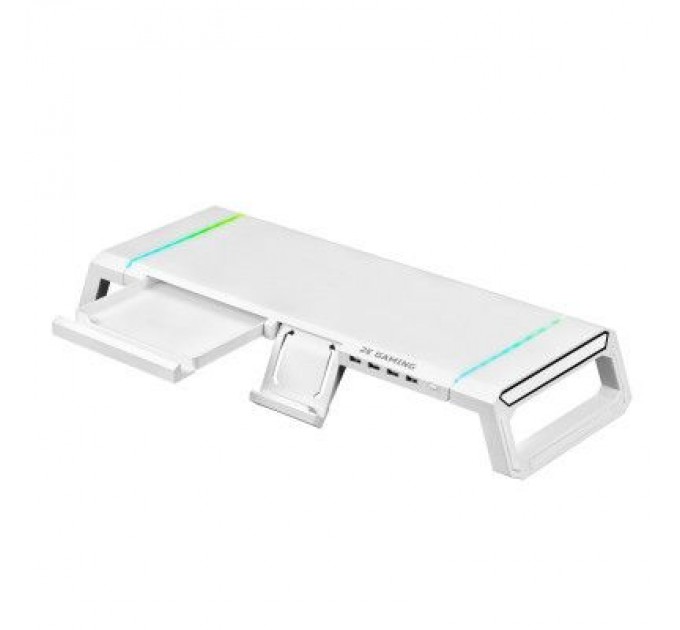 2E Підставка до монітора 2E GAMING, USB hub, backlight / RGB, White (2E-CPG-007-WT)