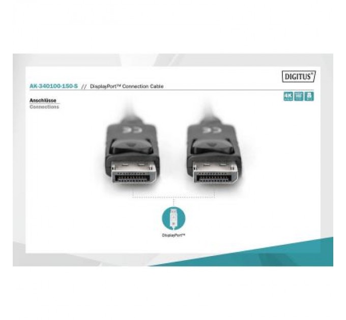 Digitus Кабель мультимедійний Display Port to Display Port 15.0m ASSMANN Digitus (AK-340100-150-S)