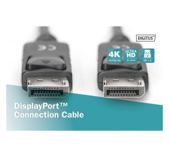 Digitus Кабель мультимедійний Display Port to Display Port 2.0m UHD 4K Digitus (DB-340100-020-S)