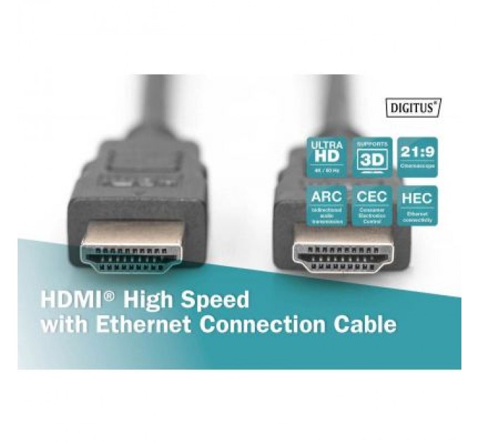 Digitus Кабель мультимедійний HDMI to HDMI 1.0m UHD 4K Digitus (AK-330107-010-S)