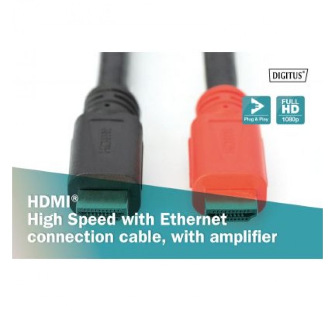 Digitus Кабель мультимедійний HDMI to HDMI 10.0m UHD 4K Amplifier Digitus (AK-330118-100-S)