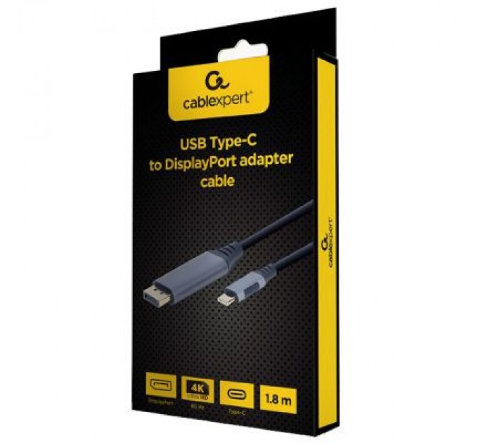 Cablexpert Кабель мультимедійний USB-C to DisplayPort 1.8m 4K 60Hz Cablexpert (CC-USB3C-DPF-01-6)