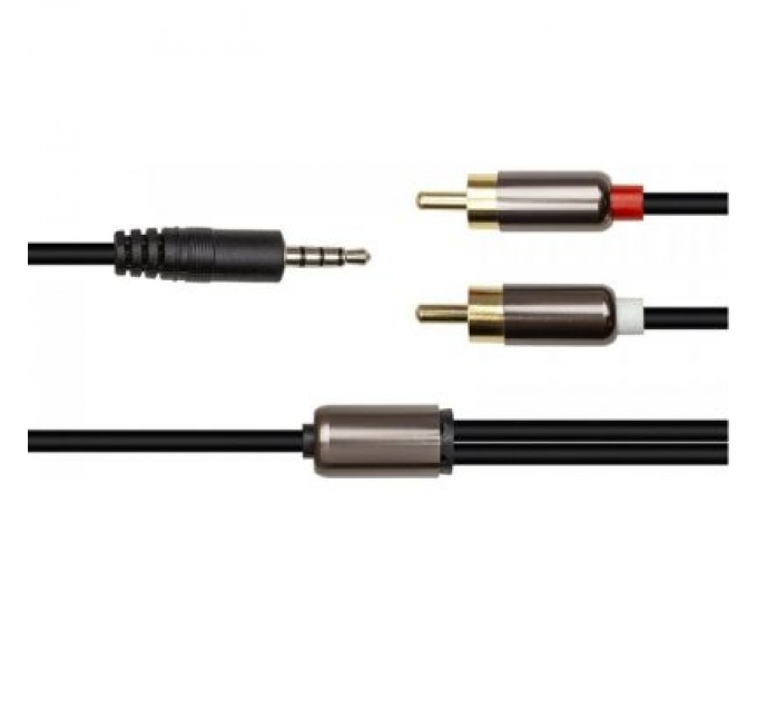 PowerPlant Кабель мультимедійний 3.5 mm Stereo Plug - 2*RCA, 1 m PowerPlant (CA912834)