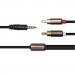 PowerPlant Кабель мультимедійний 3.5 mm Stereo Plug - 2*RCA, 1 m PowerPlant (CA912834)