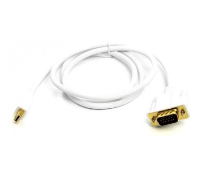 PowerPlant Кабель мультимедійний mini DisplayPort (M) to VGA (M), 1.0m, white PowerPlant (CA912155)