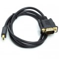 PowerPlant Кабель мультимедійний mini DisplayPort (M) to VGA (M), 1.0m, black PowerPlant (CA911998)
