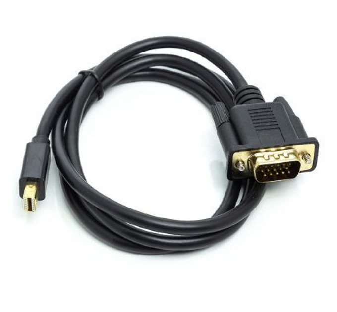 PowerPlant Кабель мультимедійний mini DisplayPort (M) to VGA (M), 1.0m, black PowerPlant (CA911998)