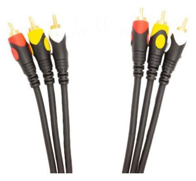 PowerPlant Кабель мультимедійний 3xRCA (M) to 3xRCA (M) 1.5 m PowerPlant (CA911714)