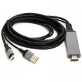 PowerPlant Кабель мультимедійний HDMI (M) to USB (AM) / Type-C (M) 1.0m PowerPlant (CA912025)