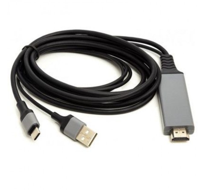 PowerPlant Кабель мультимедійний HDMI (M) to USB (AM) / Type-C (M) 1.0m PowerPlant (CA912025)