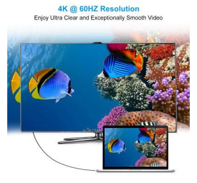 Choetech Кабель мультимедійний USB-C to DisplayPort 1.8m 4K 60Hz Choetech (XCP-1801BK)