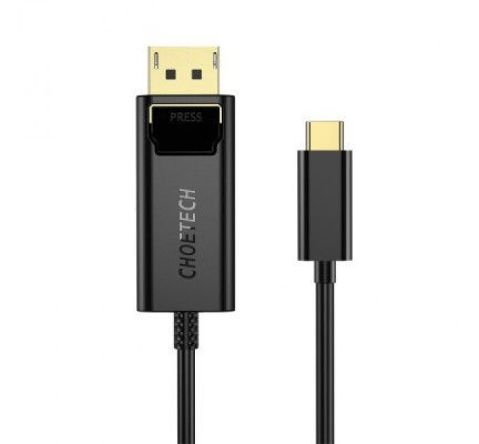 Choetech Кабель мультимедійний USB-C to DisplayPort 1.8m 4K 60Hz Choetech (XCP-1801BK)