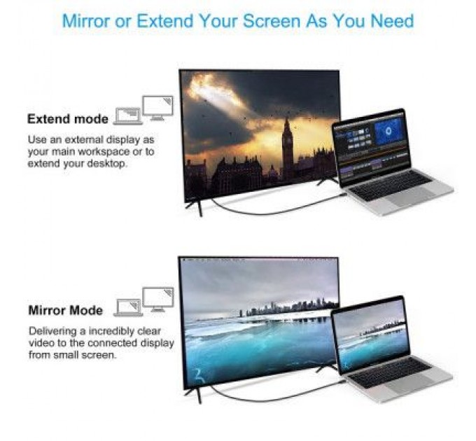 Choetech Кабель мультимедійний USB-C to DisplayPort 1.8m 4K 60Hz Choetech (XCP-1801BK)