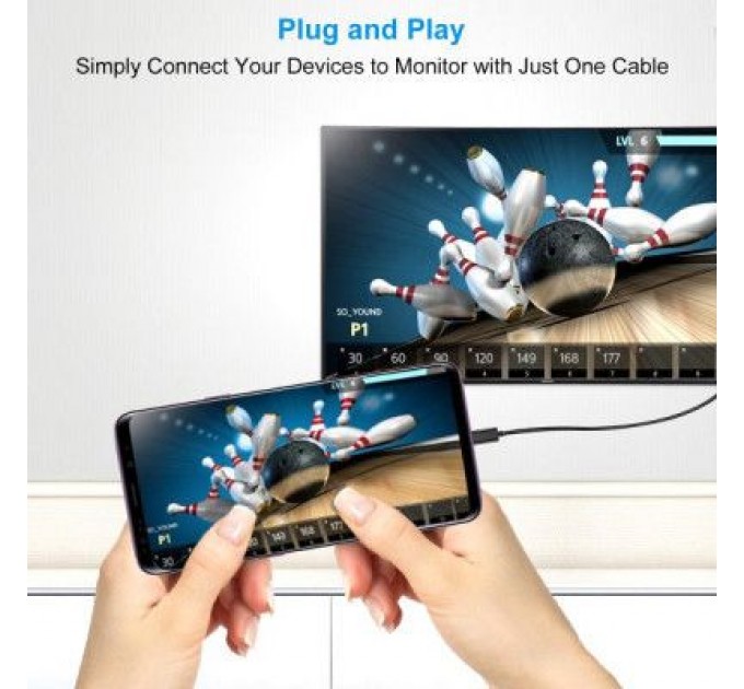 Choetech Кабель мультимедійний USB-C to DisplayPort 1.8m 4K 60Hz Choetech (XCP-1801BK)