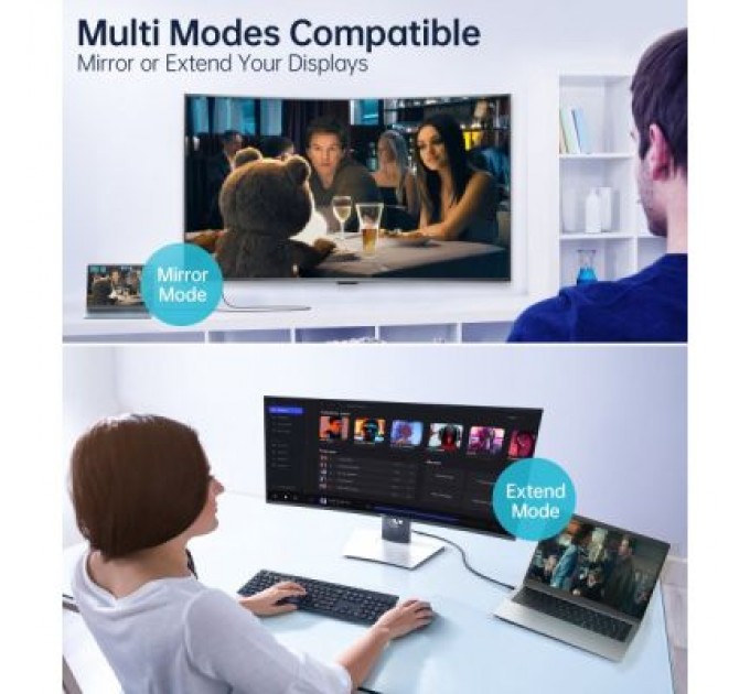 Choetech Кабель мультимедійний USB-C to DisplayPort 1.8m 8K 30Hz Choetech (XCP-1803-BK)