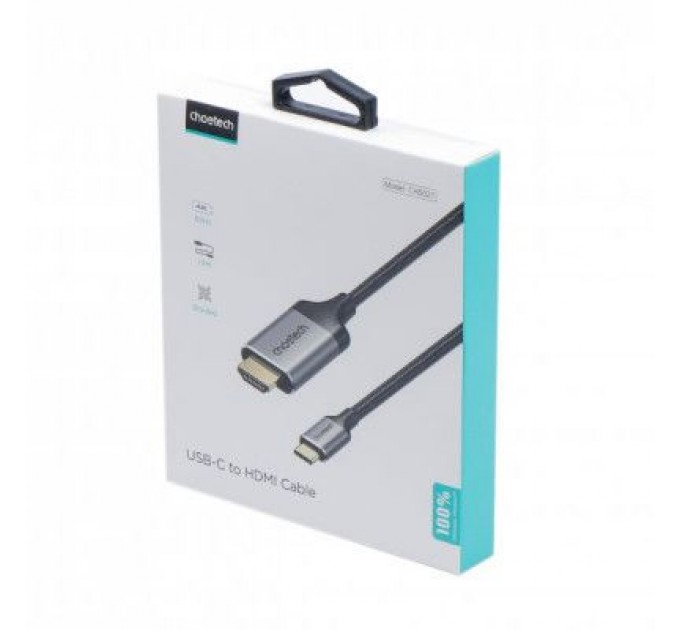 Choetech Кабель мультимедійний USB-C to HDMI 1.8m 4K 60Hz Choetech (CH0021-BK)