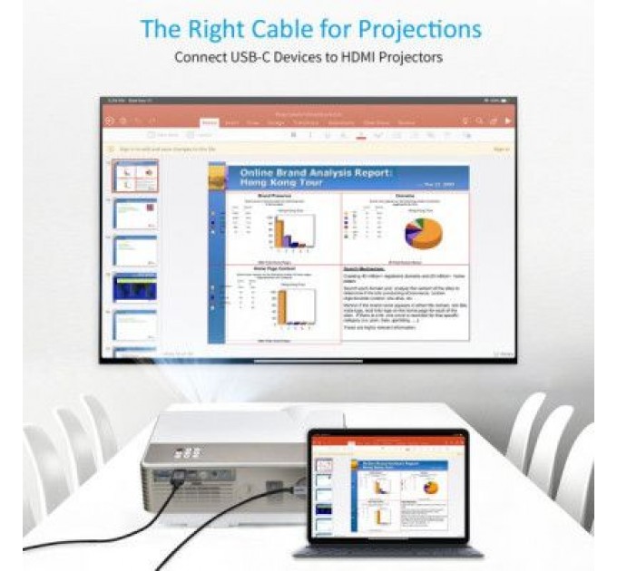 Choetech Кабель мультимедійний USB-C to HDMI 1.8m 4K 60Hz Choetech (CH0021-BK)