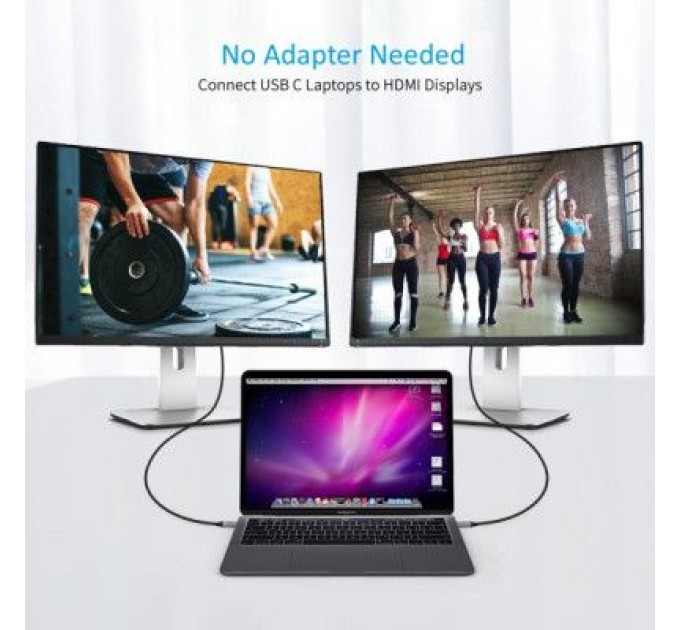 Choetech Кабель мультимедійний USB-C to HDMI 1.8m 4K 60Hz Choetech (CH0021-BK)