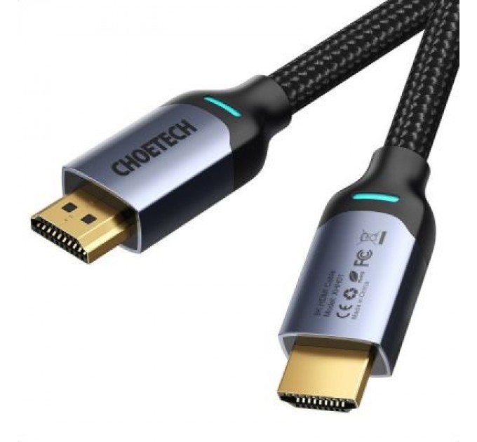 Choetech Кабель мультимедійний HDMI to HDMI 2.0m V.2.1 8K 60Hz HDR10 HLG 48Gbps YUV 444 Choetech (XHH01-BK)