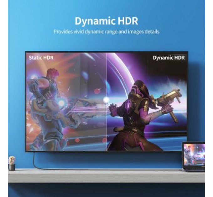 Choetech Кабель мультимедійний HDMI to HDMI 2.0m V.2.1 8K 60Hz HDR10 HLG 48Gbps YUV 444 Choetech (XHH01-BK)